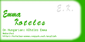 emma koteles business card