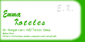 emma koteles business card